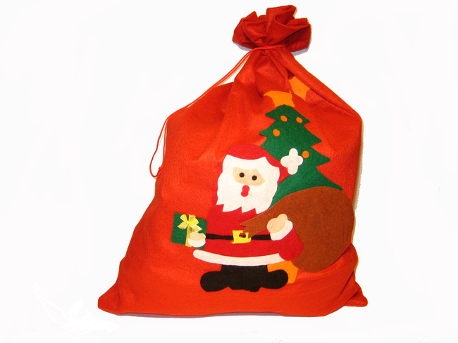 Akcesoria Św. Mikołaja - Worek z aplikacją 50x70cm