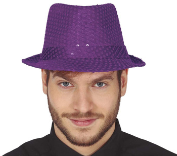 Kapelusz w cekiny - Fioletowy