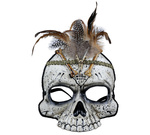 Maska profilowana "Czacha VOODOO z piórami" PVC