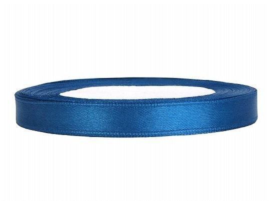 Tasiemka satynowa 0,6cm 25m niebieska granatowa