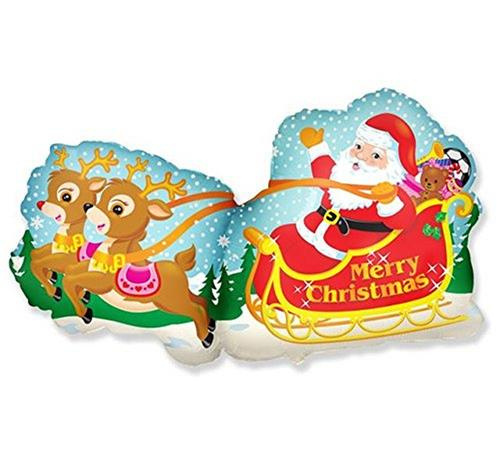 Balon foliowy 24" Mikołaj w saniach