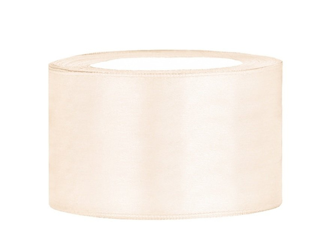 Tasiemka satynowa 3,8cm 25m kremowa