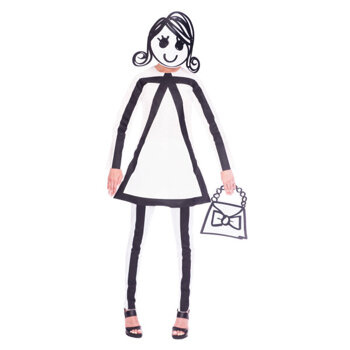 Kostium Rysunkowy Ludzik - Pani z torebką