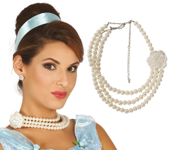 Biżuteria - naszyjnik korale księżniczki z różą