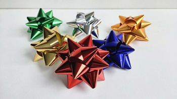 Kokardka na prezent 12cm metalizowana MAXI 1 sztuka