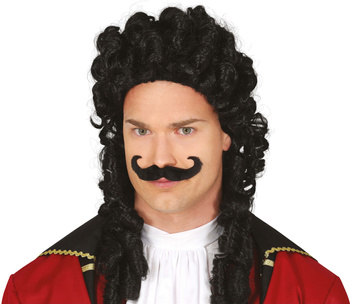 Peruka męska "Kapitan Hak" z wąsami, czarna