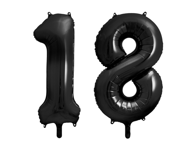 Balony foliowe 34" czarny numer 18