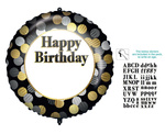 Balon foliowy 18" Happy Birthday personalizowany, czarny