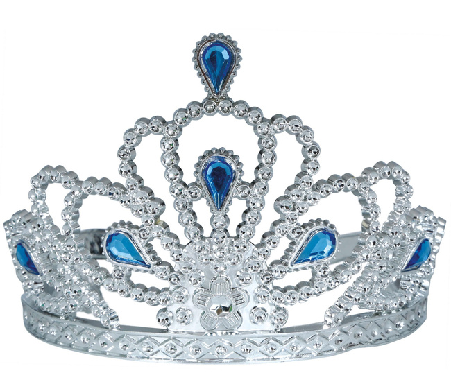 Diadem dziecięcy srebrno - niebieski