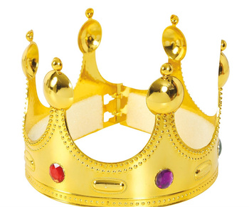Korona króla plastikowa złota z kamykami S