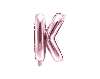 Balon foliowy 14" pudrowy róż Litera K