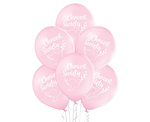 Balony 12" z nadrukiem "Chrzest św" róż 6 sztuk