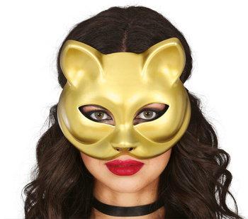 Maska "Kotek" złoty PVC