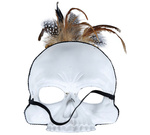 Maska profilowana "Czacha VOODOO z piórami" PVC