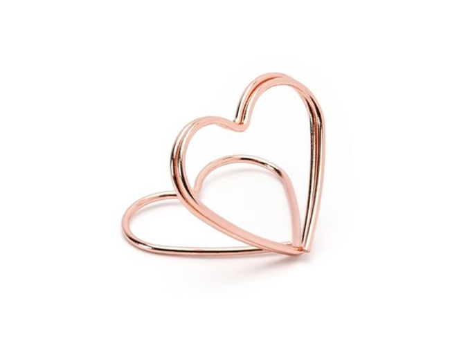 Wizytownik - stojak Serce pudrowy róż 10 sztuk