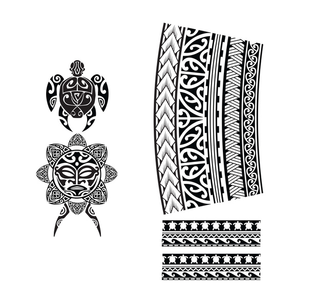 Tatuaż "Wzory azteckie" czarne