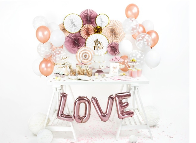 Balon foliowy 14" pudrowy róż Litera S