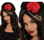 Peruka "Seńorita" z kwiatem