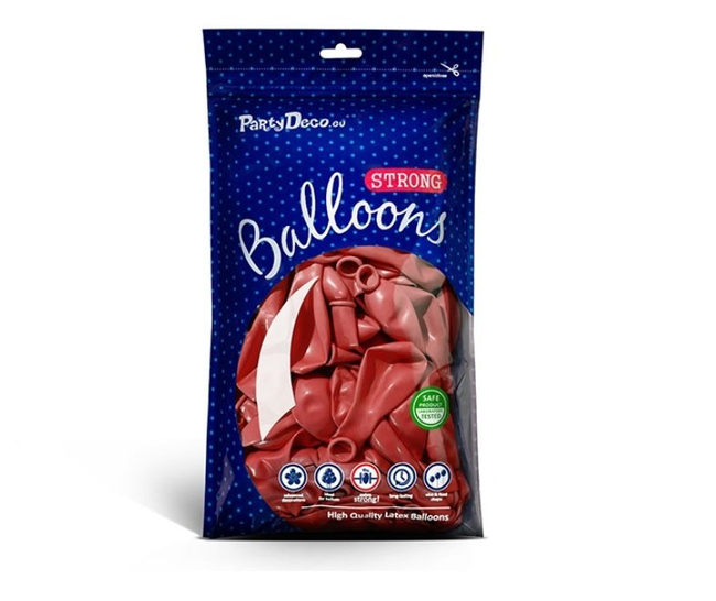 Balony Bel 12" metalik czerwony POPPY RED 10 sztuk