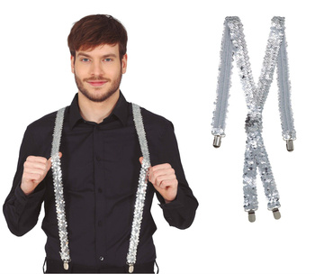 Szelki cekinowe - srebrne