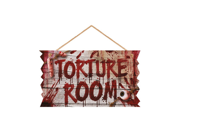 Tabliczka z drewna TORTURE ROOM