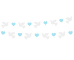 Komunia - Girlanda gołąbki niebieskie 1,5m