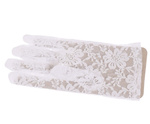 Rękawiczki koronkowe 22cm - białe