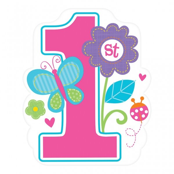 Roczek dziewczynki "Motylki" - dekoracje wycinane 12 sztuk