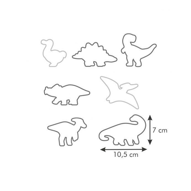 DELICIA - Wykrawacze do ciastek DINOZAURY 7 sztuk