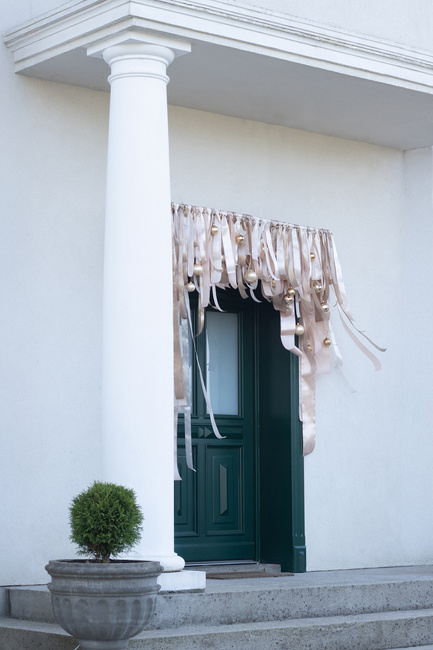 Tasiemka satynowa 25mm 25m złota