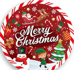 Świąteczne - Talerze 23cm Merry Christmas 6 sztuk