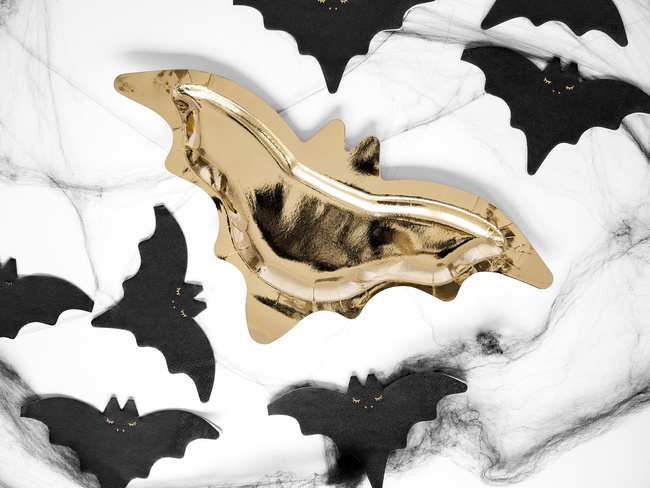 Nietoperze - Talerzyki 37,5x18,5cm złote 6 sztuk