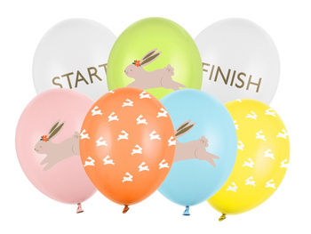  Balony nadruk 12" Zajączek na start 7 sztuk