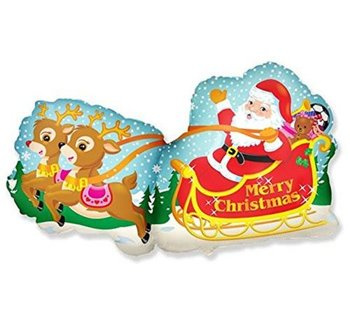 Balon foliowy 24" Mikołaj w saniach
