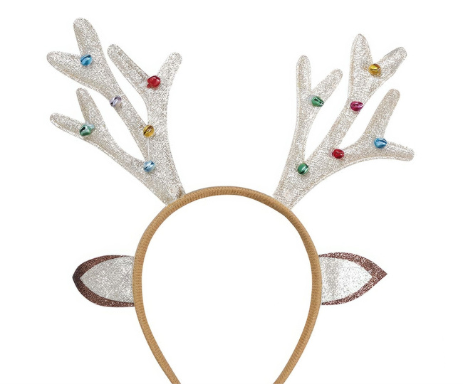 Opaska "Rogi renifera" z dzwoneczkami złote