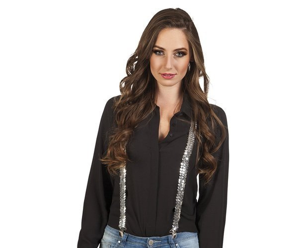 Szelki cekinowe - srebrne