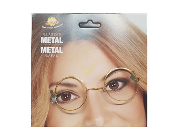 Akcesoria Świętego Mikołaja - Okulary, złote oprawki