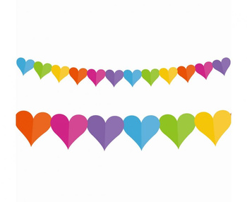 Girlanda bibułowa SERCA 3,6m kolorowe