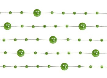 Girlanda perłowa - zieleń 1,3m 5 sztuk