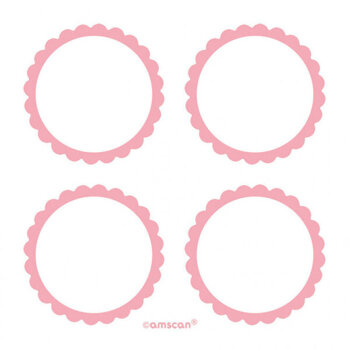 Dekoracja Bufetu - Etykieta Candy Bar różowa jasna 20 sztuk