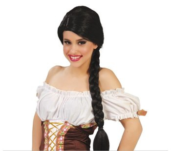 Peruka "Bawarka" czarny warkocz