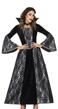 Kostium Wampirzyca suknia czarno - srebrna