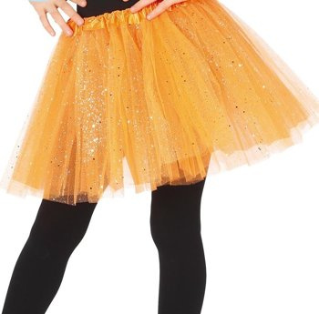 Halka dziecięca TUTU pomarańczowa z brokatem