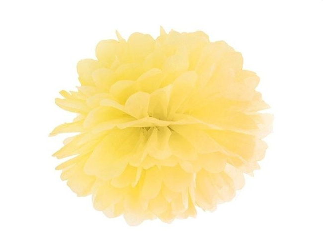 Pompon bibułowy 35cm - żółty