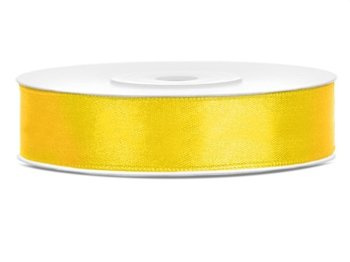 Tasiemka satynowa 1,2cm 25m żółty