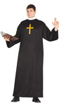 Kostium Ksiądz, czarna toga ze stójką