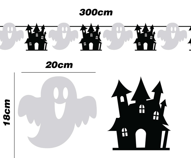 Girlanda halloweenowa "Nawiedzony dom" 3m