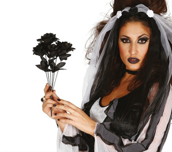 Sztuczne Róże w bukiecie - czarne