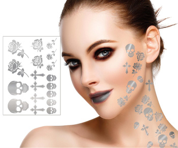 Tatuaż twarzy "Gotyk" srebrne