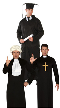 Kostium Toga 3w1: Ksiądz, sędzia, absolwent